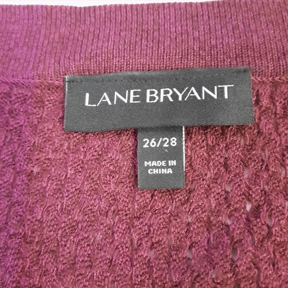 Lane Bryant Knit Sweater Top Wine Burgandy Cut Out Long Sleeve Plus Size 26/28 - Picture 11 of 12